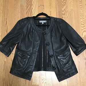 Miss Me Black Leather Cropped Style Jacket Sz S